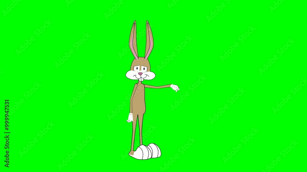 2d animated character of A brown rabbit character standing still and ...