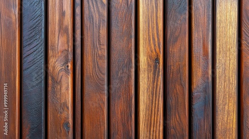 Textured Elegance - Close-Up of Wooden Slat Wall in Dark Tones with Smooth Finish and Subtle Grain Details