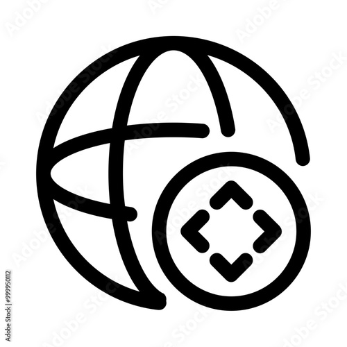 global arrow icon with line style, perfect for user interface projects photo