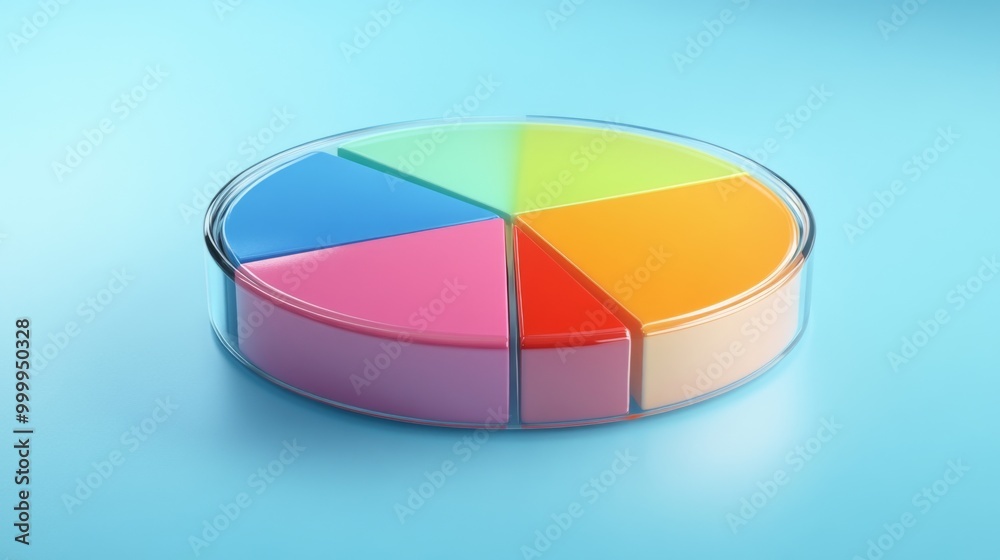 Fototapeta premium A clear, colorful pie chart illustrating the distribution of a company's operating costs, with each segment labeled and a slight 3D effect for added depth.