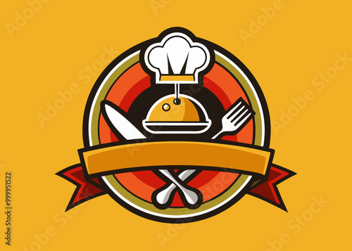 Modèle de conception d’aliments artisanaux locaux. Affiche locale pour le restaurant, la cuisine et l’alimentation, café. Affiche abstraite de cru avec la fourchette. Illustration de vecteur.