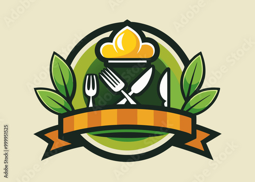 Modèle de conception d’aliments artisanaux locaux. Affiche locale pour le restaurant, la cuisine et l’alimentation, café. Affiche abstraite de cru avec la fourchette. Illustration de vecteur.