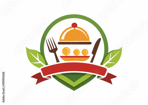 Modèle de conception d’aliments artisanaux locaux. Affiche locale pour le restaurant, la cuisine et l’alimentation, café. Affiche abstraite de cru avec la fourchette. Illustration de vecteur.