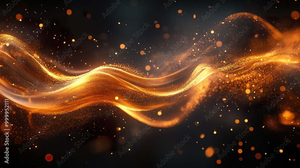 Abstract Gold Flame Isolated on Black Background Abstract Gold Flame Isolated on Black Background