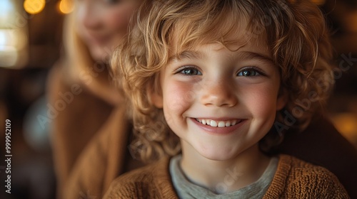 Tender Bonding Moment Between Child and Caregiver, Exuding Love and Emotional Support in Warm Tones of Safety