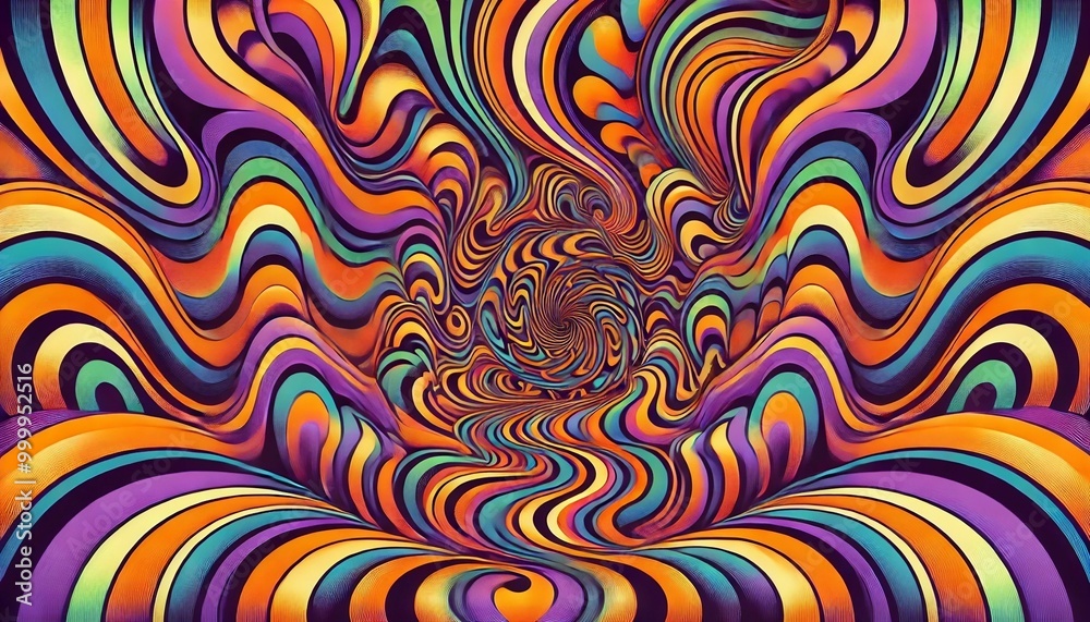Retro Groovy Psychedelic Illusion - Generative AI Retro Groovy Psychedelic Illusion - Generative AI