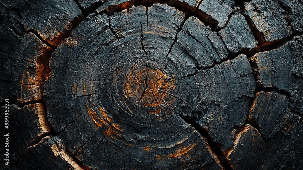 Fototapeta premium Tree Trunk Texture with Rings for Rustic Background Design