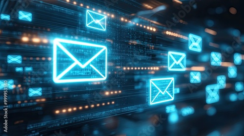 Digital marketing automation with email and spam filter icons, representing a seamless campaign strategy