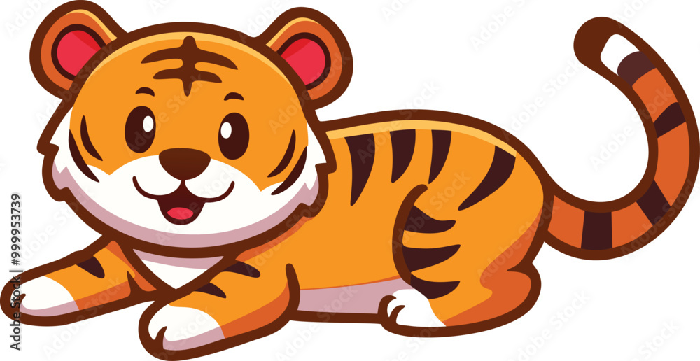Obraz premium cute tiger illustration