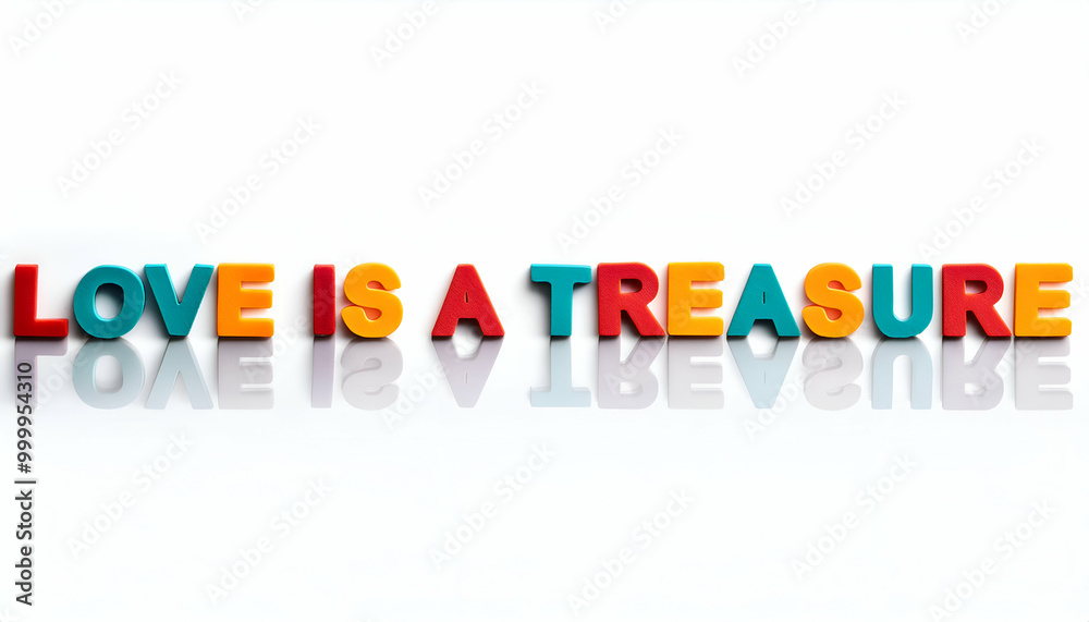 Fototapeta premium Love is a treasure Word