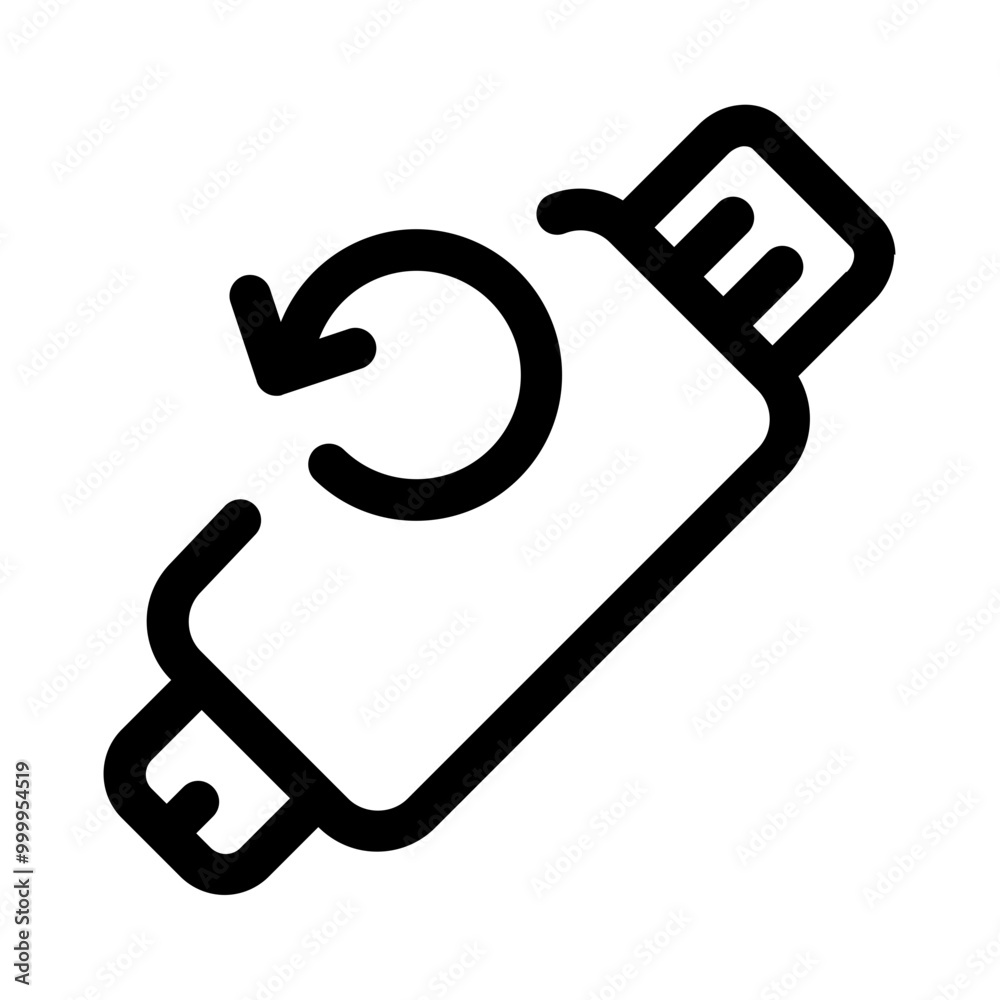 flashdisk recovery icon with line style, perfect for user interface projects flashdisk recovery icon with line style, perfect for user interface projects