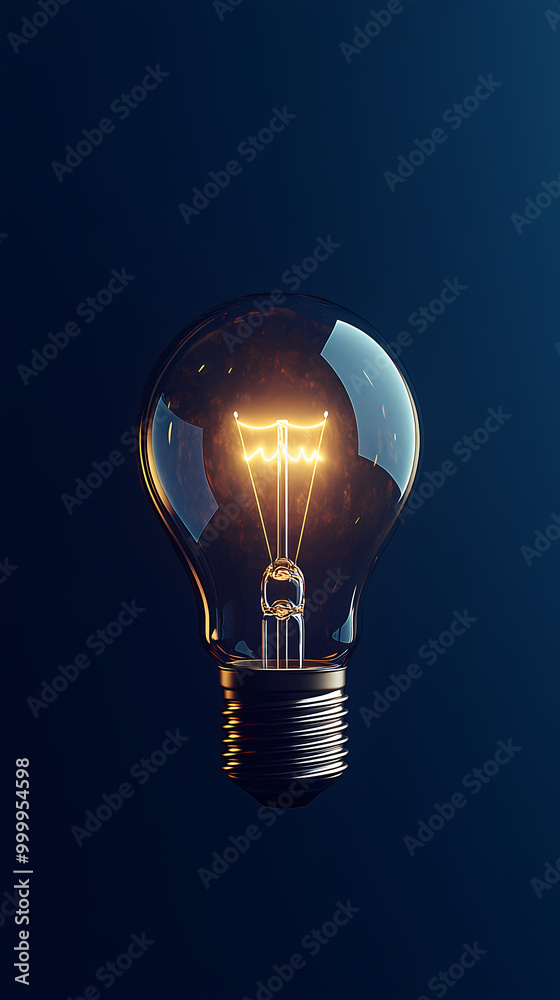 Creative light bulb glowing in starlight Creative light bulb glowing in starlight