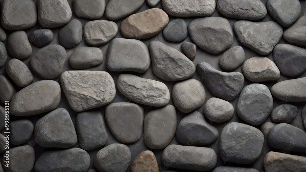 Enjoyable abstract design of smooth gray stones for backgrounds and textures with copy space