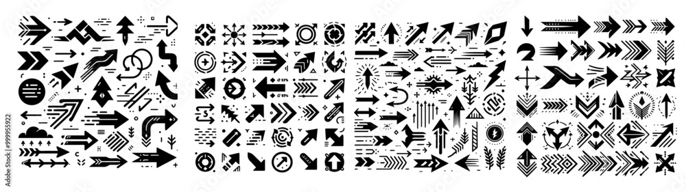 Collection hand drawn arrows. Set simple arrows isolated on white ...