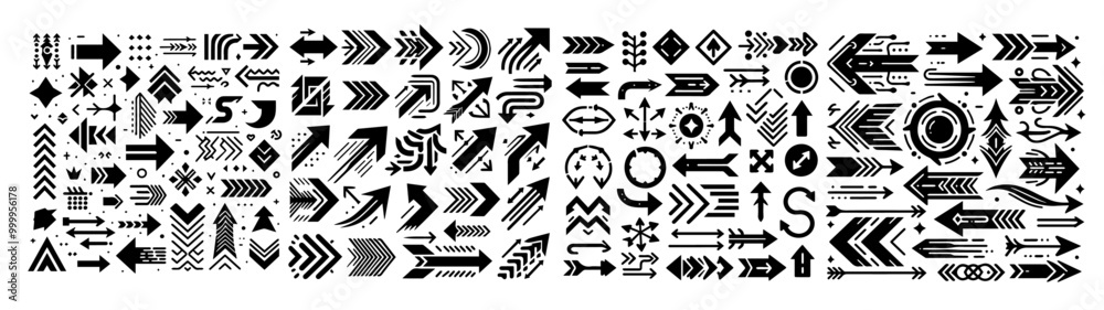 Collection hand drawn arrows. Set simple arrows isolated on white ...