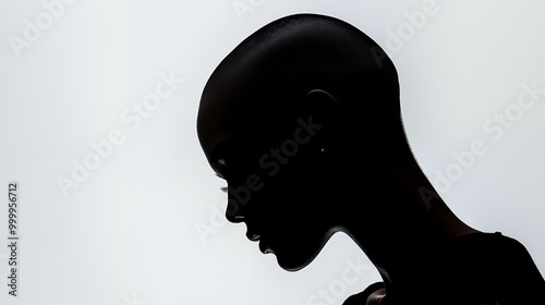 a silhouette of a head with a shadow