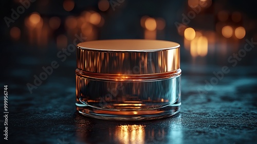 Luxurious Face Cream Jar with Shiny Lid photo