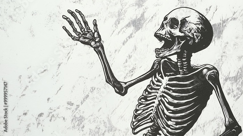 a drawing of a skeleton 