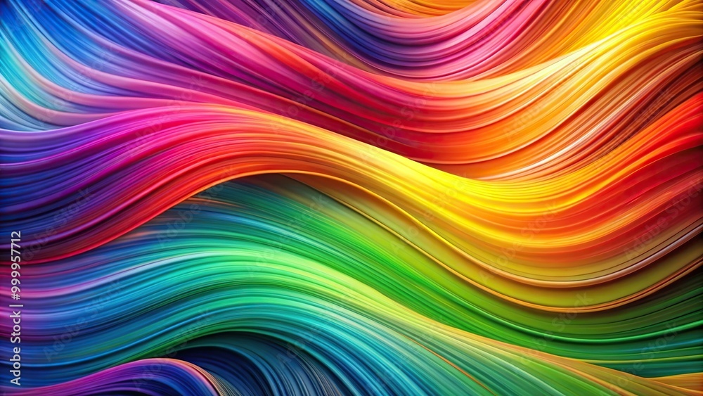 High angle view of colorful paint flowing into abstract wave pattern High angle view of colorful paint flowing into abstract wave pattern