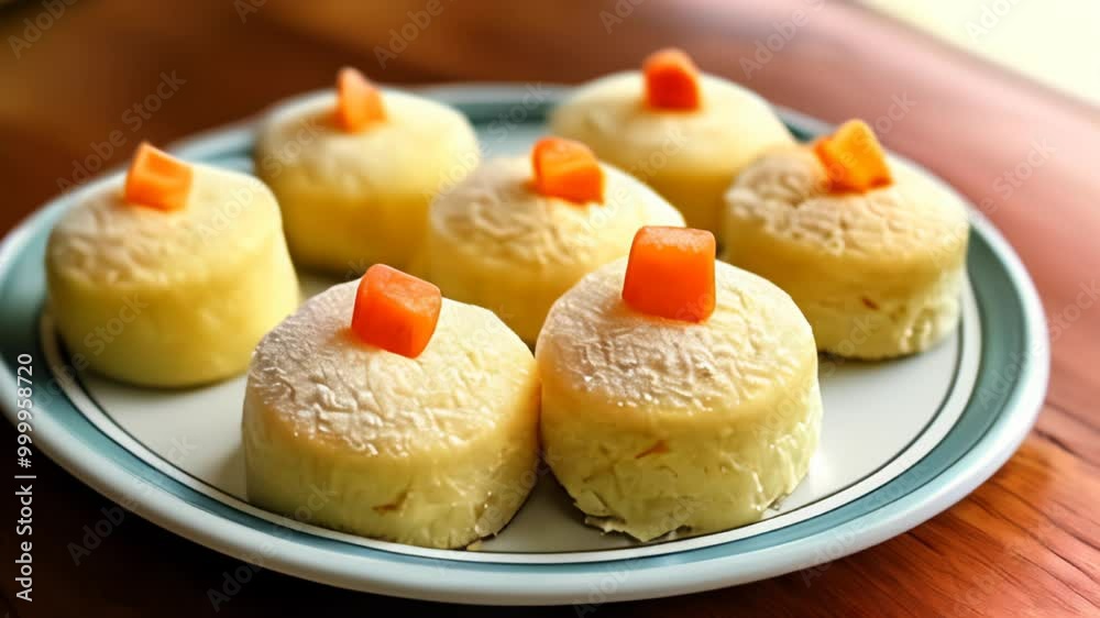 Deliciously baked bread rolls with a pop of color from carrot garnish Deliciously baked bread rolls with a pop of color from carrot garnish