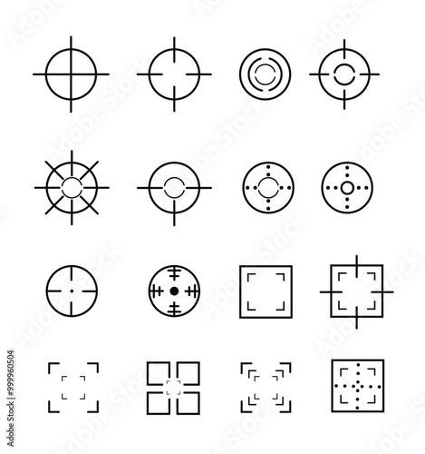 Target Arrow Aim Bullseye Set Isolated on White. Graphic design or game resource vector