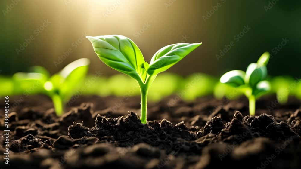 New beginnings The first sprout of a plant breaking through the soil New beginnings The first sprout of a plant breaking through the soil