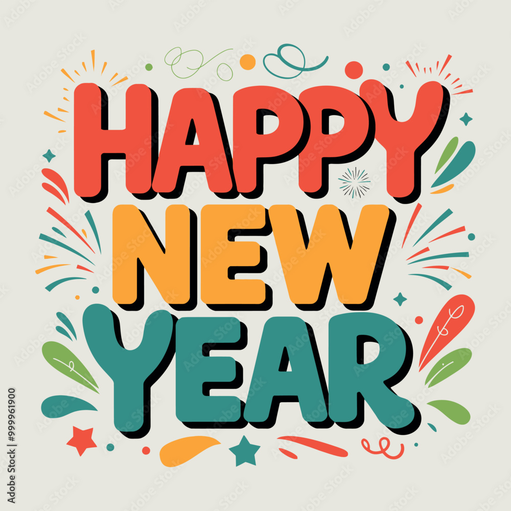 Cursive text wishes a Happy New Year 2025 Cursive text wishes a Happy New Year 2025