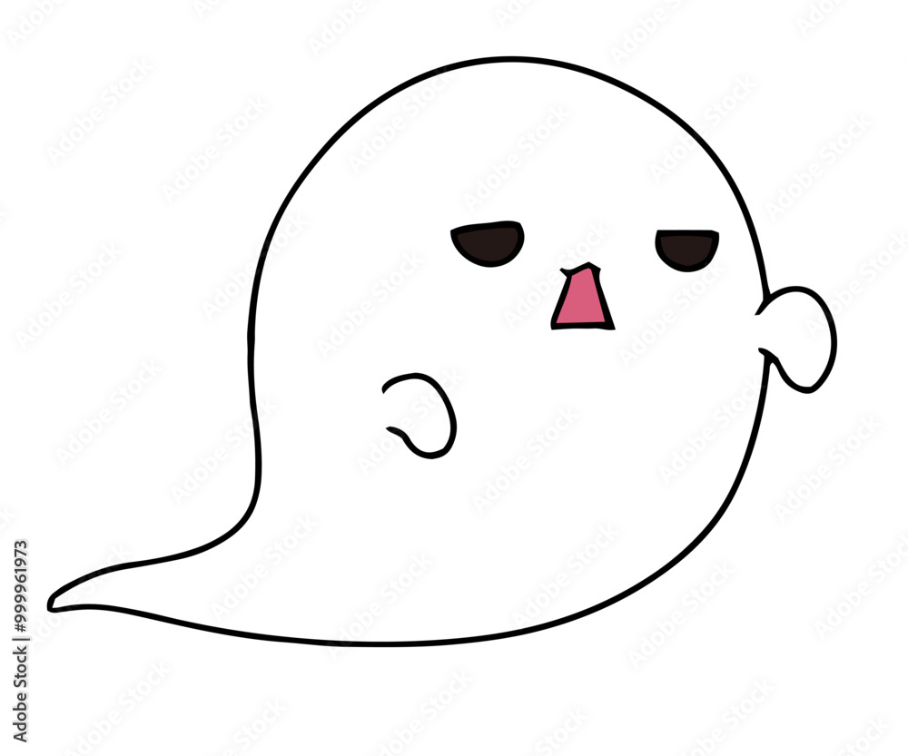 ゆるい白色のおばけのイラスト素材 ゆるい白色のおばけのイラスト素材