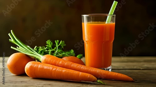  Freshly squeezed carrot juice  a healthy and vibrant choice