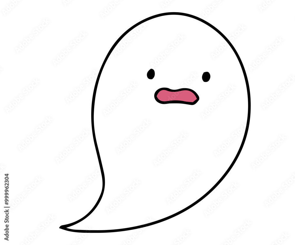 ゆるい白色のおばけのイラスト素材 ゆるい白色のおばけのイラスト素材