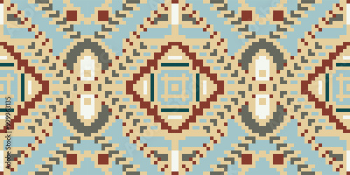 Shawl Korean Traditional Pattern Backgroundfolk Embroidery, Aztec Geometric Ornament Print. Design for Carpet, Wallpaper, Clothing, Wrapping, Fabric