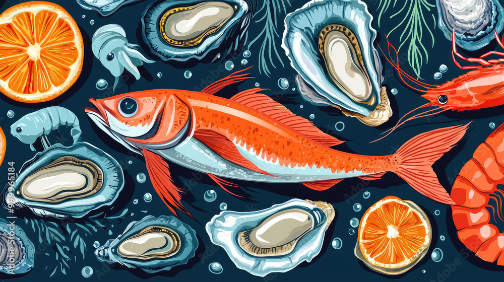 Vector foods background Vector foods background