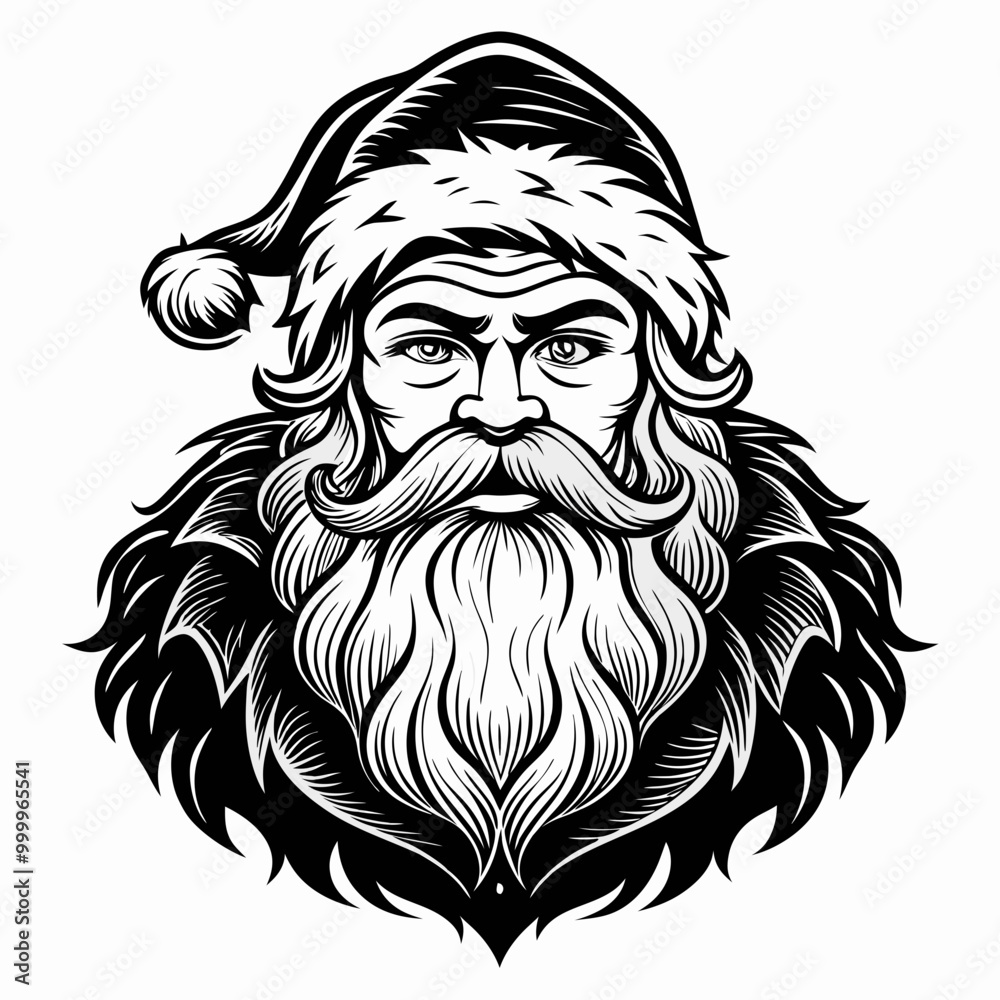 Christmas Santa Black silhouette Christmas Santa Black silhouette