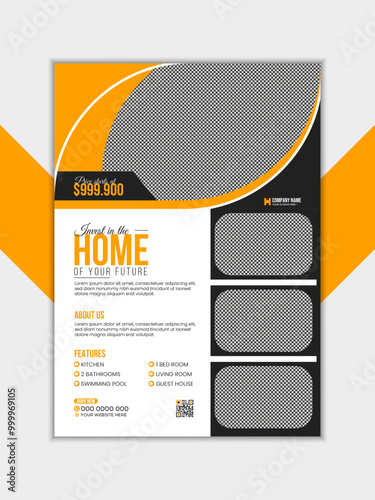 Real Estate Flyer Design template, property sale flyer design, flyer design for rent.