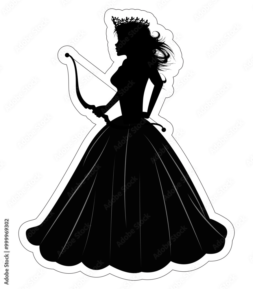 Cute Princess Silhouette With Arrow Cute Princess Silhouette With Arrow