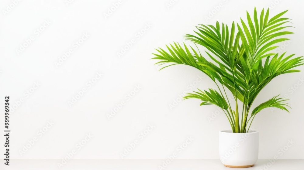 Potted palm plant, white isolate background. Minimal Style Potted palm plant, white isolate background. Minimal Style