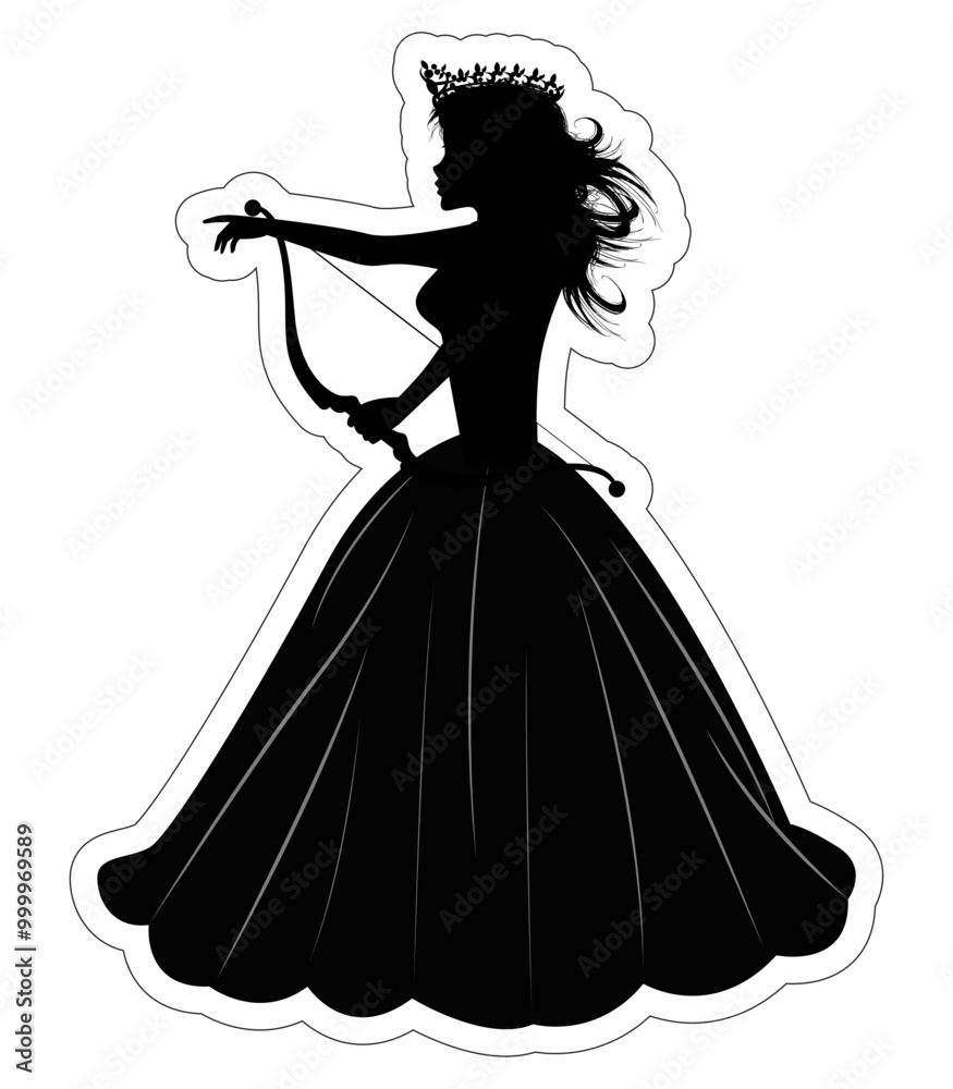 Cute Princess Silhouette With Arrow Cute Princess Silhouette With Arrow