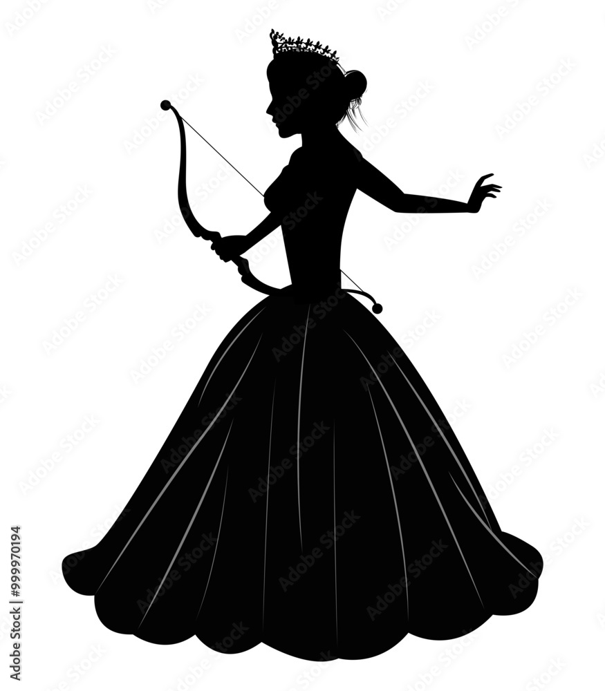 Cute Princess Silhouette With Arrow Cute Princess Silhouette With Arrow
