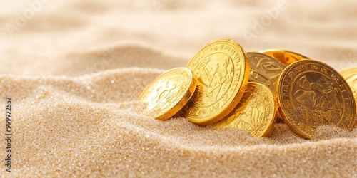 A handful of shiny gold coi...