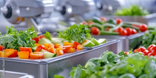 Freshly chopped vegetables ...