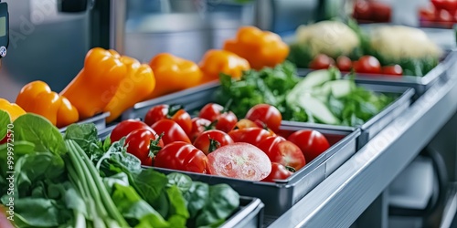 Fresh vegetables displayed ...
