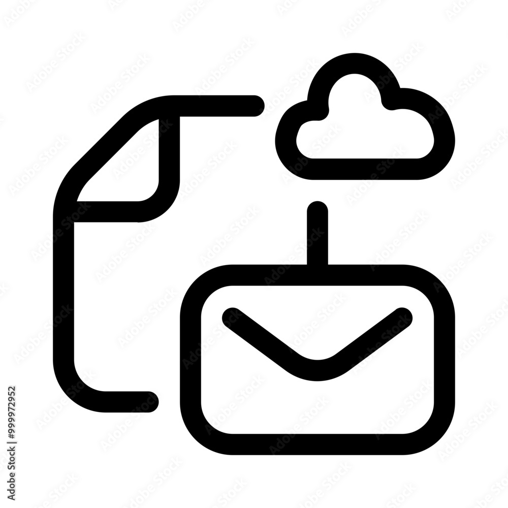 mail cloud icon with line style, perfect for user interface projects mail cloud icon with line style, perfect for user interface projects