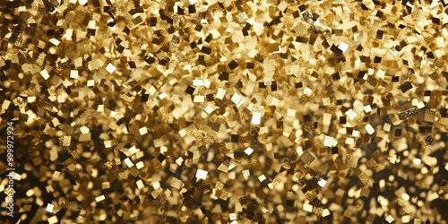 A shimmering background of gold glitter, creating a festive and luxurious atmosphere.