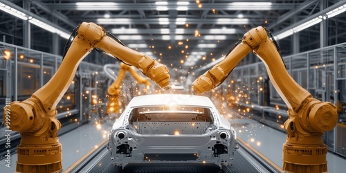 A futuristic car manufactur...