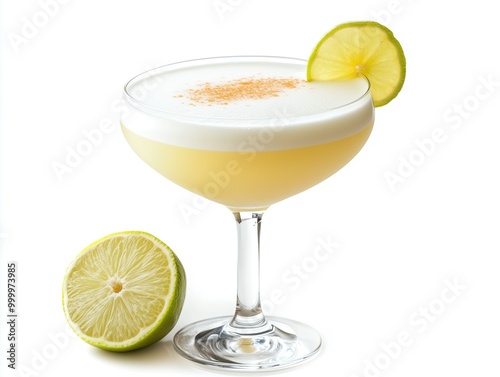 Wallpaper Mural Pisco sour cocktail isolated on white background Torontodigital.ca