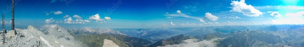Fototapeta premium Panorama von der Sulzspitze aus