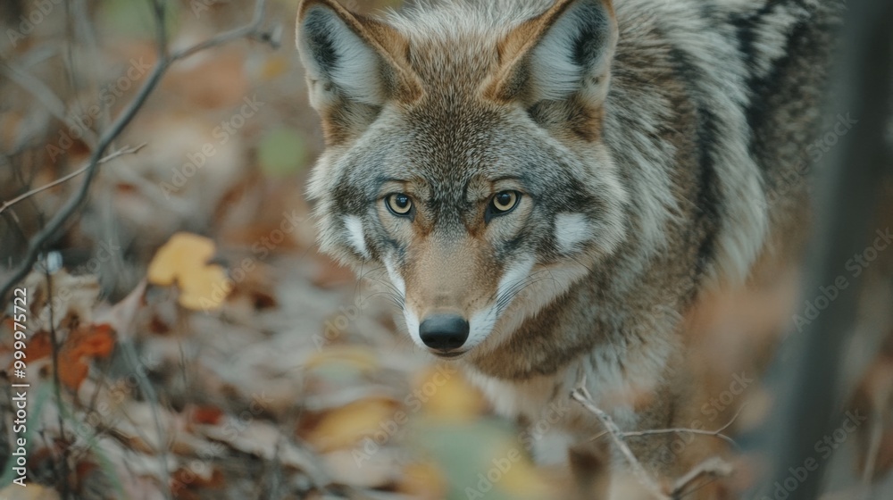 Wild Coyote Staring Intently in Natural Habitat Wild Coyote Staring Intently in Natural Habitat