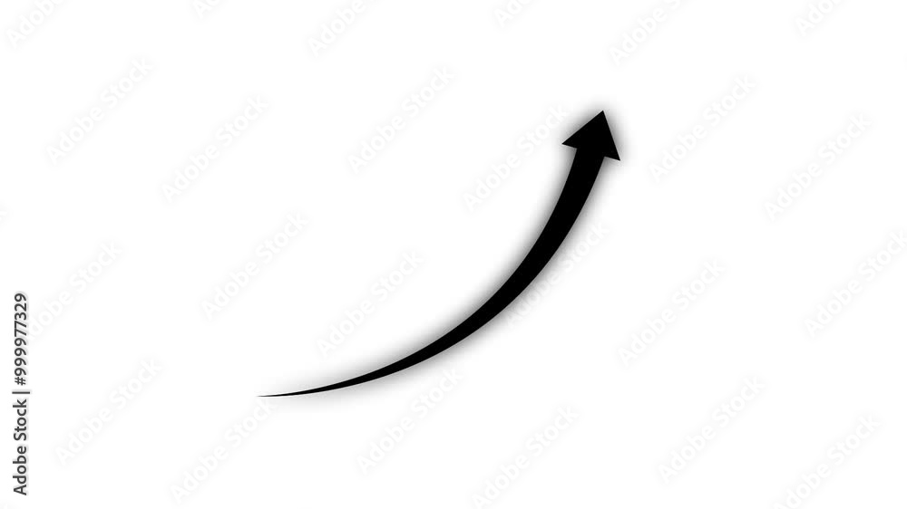 Black arrow rising transparent channel. Down to up business arrow animation Black arrow rising transparent channel. Down to up business arrow animation