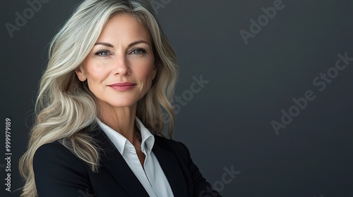 Professional Woman with Long Hair in Business Attire