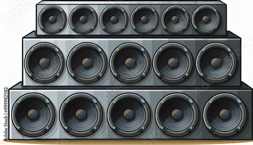 Set of stack audio music speaker 